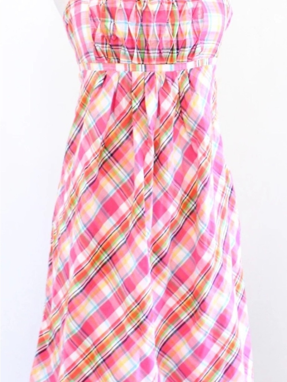 Lilly Pulitzer Vintage Strapless Pink Colorful Multi Color Plaid Dress! Size 6! - Picture 1 of 7